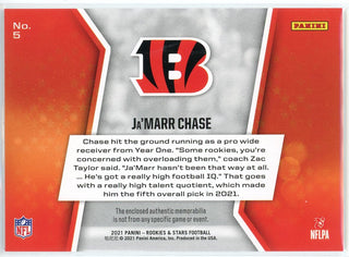 Ja'Marr Chase 2021 Panini Rookies & Stars Year One Rookie Patch Card #5