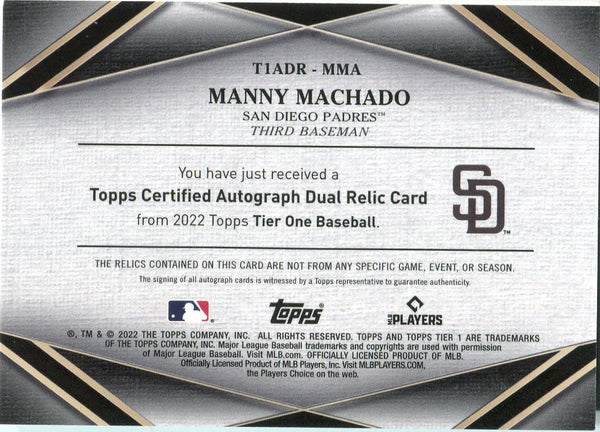 2022 Topps Tier One - Manny Machado Camo! Jersey Relic - /249 - San Diego  Padres