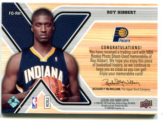Roy Hibbert 2008-09 Upper Deck SPx Freshman Orientation Jersey Card #FORH