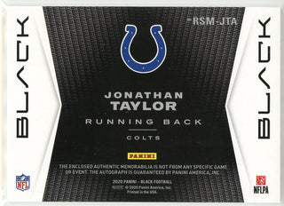 Jonathan Taylor Autographed 2020 Panini Black Rookie Patch Card #RSM-JTA