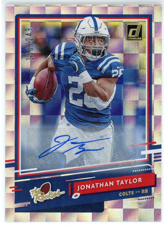 Jonathan Taylor Autographed 2020 Panini Donruss The Rookies Card #TR-JT