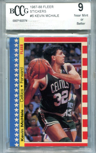 Kevin McHale 1987-88 Fleer Stickers #5 BCCG NM 9 Card