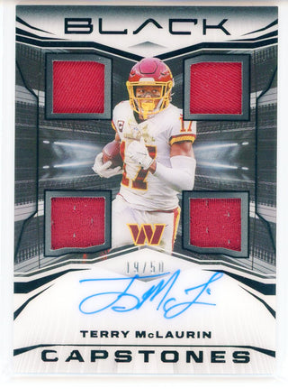 Terry McLaurin Autographed 2022 Panini Black Capstones Patch Card #CS-TMC