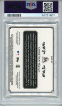 Christian Yelich Autographed 2014 Topps Museum Collection Triple Swatch Relic Card #CY (PSA 9/9)