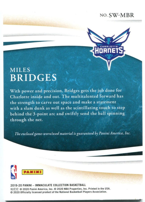 Miles Bridges Immaculate Jersey Card 44/99