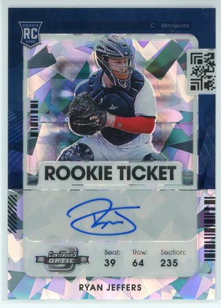 Ryan Jeffers Autographed 2021 Panini Contenders Optic Rookie Ticket Cracked Ice Card #129
