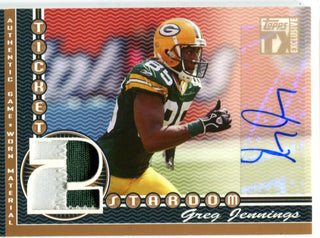 Greg Jennings Autographed 2007 Topps Exlusive Stardom Ticket #5/5 Card