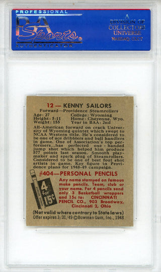 Kenny Sailors 1948 Bowman Card #12 (PSA NM 7)