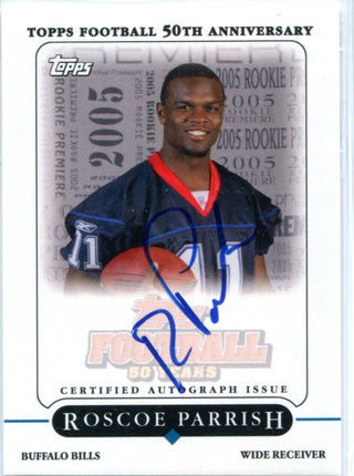 Roscoe Parrish 2005 Topps Autographed Rookie Card