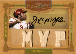 Joe Morgan Autographed 2008 Donruss Playoff Prime Cuts Icons Bat Card