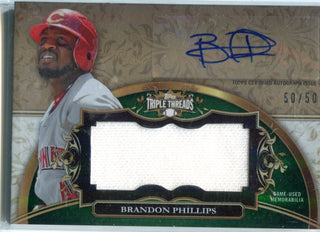 Brandon Phillips 2013 Topps Triple Threads Jersey/Autographed Card #50/50