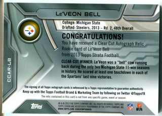 Le'Veon Bell Autographed 2013 Topps Strata Clear Cut Jersey Card