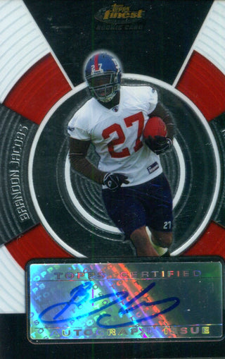 Brandon Jacobs Autographed Topps Finest Card
