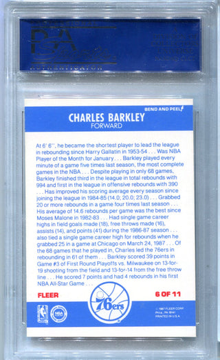 Charles Barkley 1987-88 Fleer Sticker #6 PSA NM 8 Card