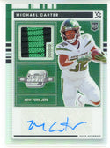 Michael Carter Autographed 2021 Panini Contenders Optic Rookie Patch Card #RPA-MCA