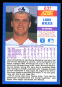 Larry Walker Unsigned 1990 Score investment Lot