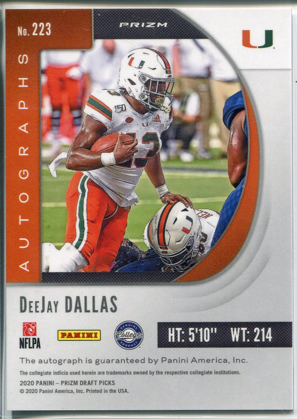 DeeJay Dallas Autographed 2020 Prizm Draft Silver Rookie Card