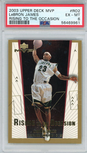 LeBron James 03 Upper Deck MVP Rising to the Occasion Rookie Card