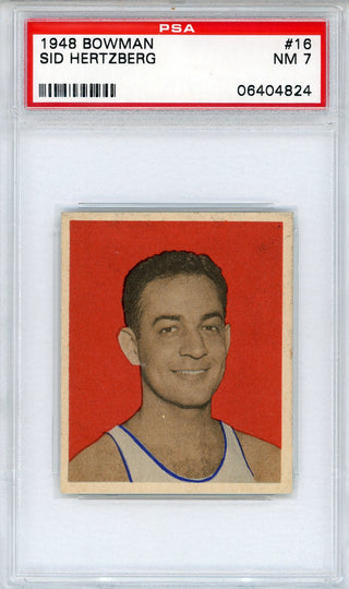 Sid Hertzberg 1948 Bowman Card #16 (PSA NM 7)