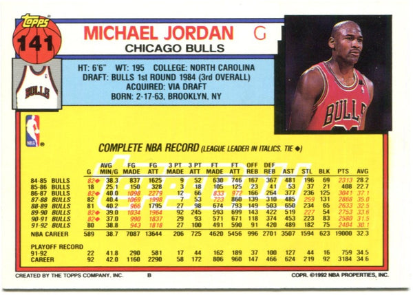 Michael Jordan Topps 1992