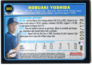 Nobuaki Yoshida 2003 Bowman Chrome Gold Refractor Rookie Card