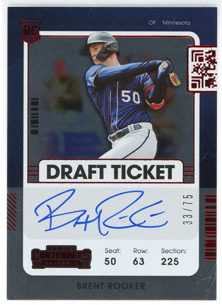 Brent Rooker Autographed 2021 Panini Contenders Draft Ticket Card #128