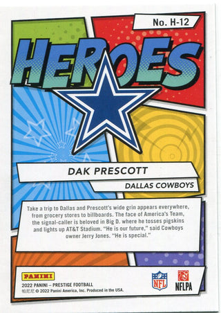 Dak Prescott 2022 Panini Prestige Football Heroes Card