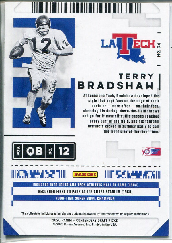 Terry Bradshaw 2020 Contenders Draft Picks Season Ticket Card 4/5
