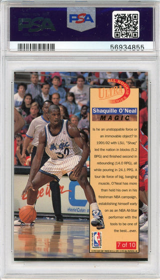 Shaquille O'Neal 1992 Fleer Ultra Rookie Card #7 (PSA)