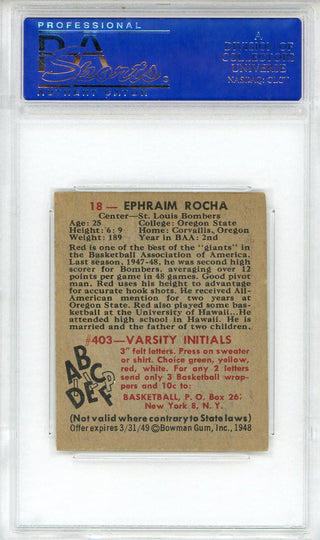 Ephraim Rocha 1948 Bowman Card #18 (PSA NM 7)