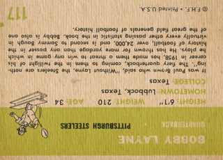 Bobby Layne 1960 Fleer Card