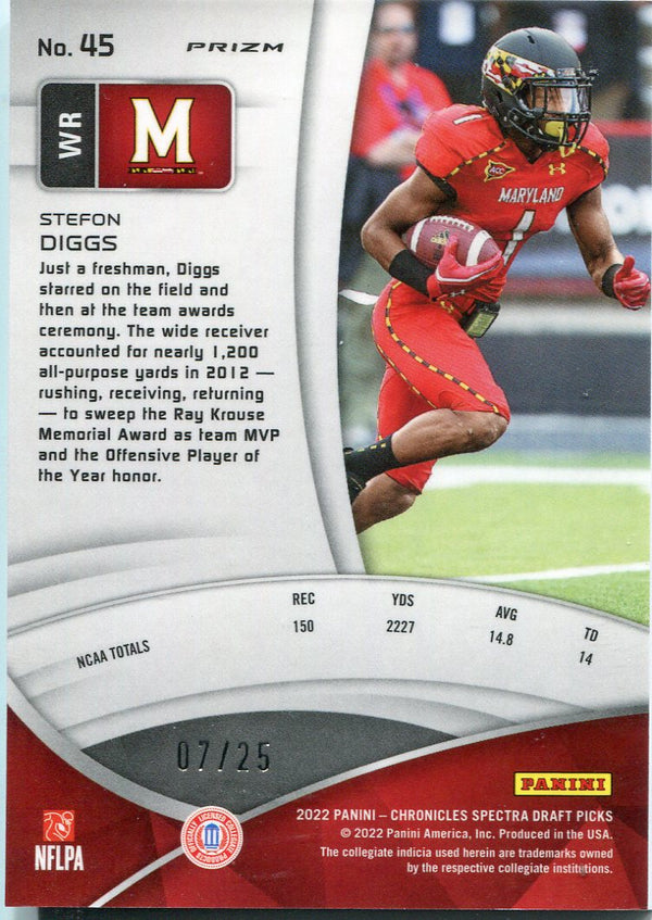 Stefon Diggs 2022 Panini Chronicles Draft Picks Spectra Red Card /25