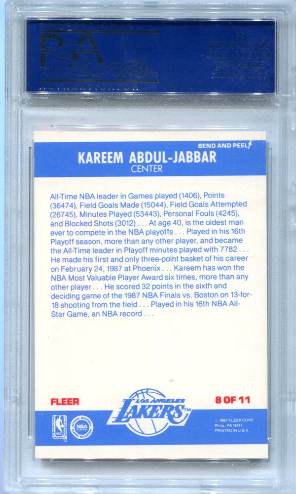 Kareem Abdul-Jabbar 1987 Fleer Sticker #8 NM 8 Card