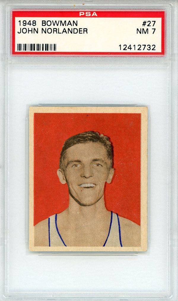 John Norlander 1948 Bowman Card #27 (PSA NM 7)