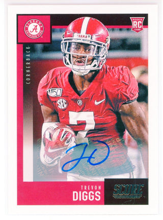 Trevon Diggs Autographed 2020 Panini Score Rookie Card #336