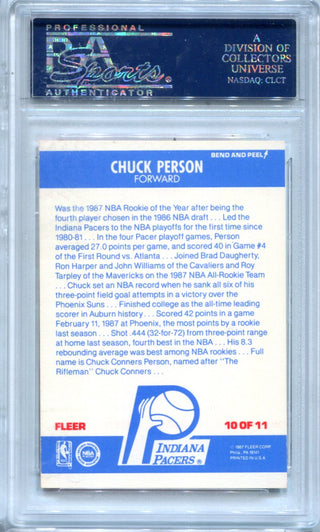 Chuck Person 1987 Fleer Sticker #10 PSA NM 8 Card