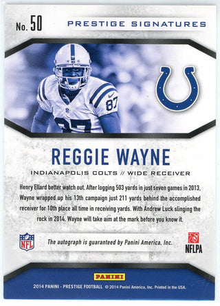 Reggie Wayne Autographed 2014 Panini Prestige Card #50