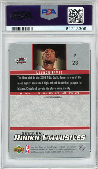 LeBron James 2003 Upper Deck Rookie Exclusives Card #1 (PSA NM-MT 8)