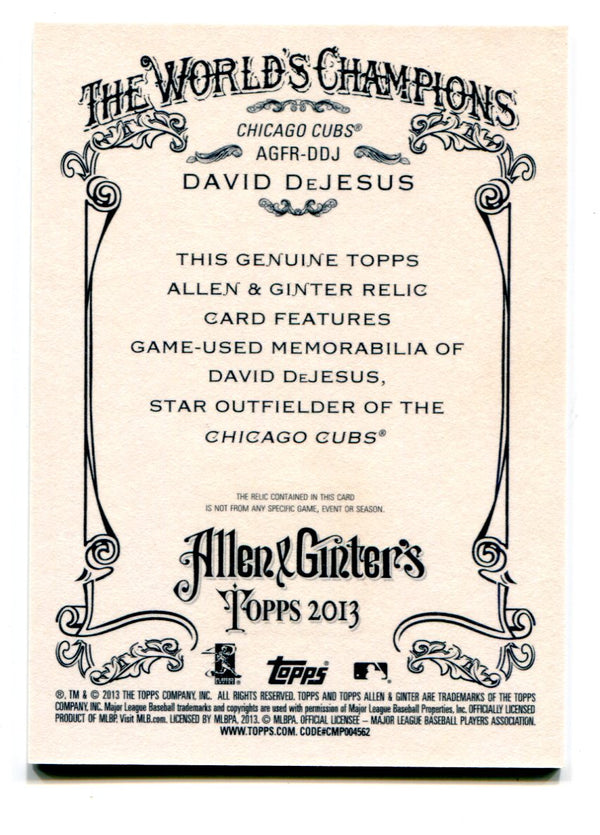 David DeJesus 2013 Topps Allen & Ginter Bat Card #AGFRDDJ