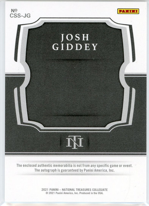Josh Giddey Autographed 2021 Panini National Treasures Collegiate Rookie Patch Card
