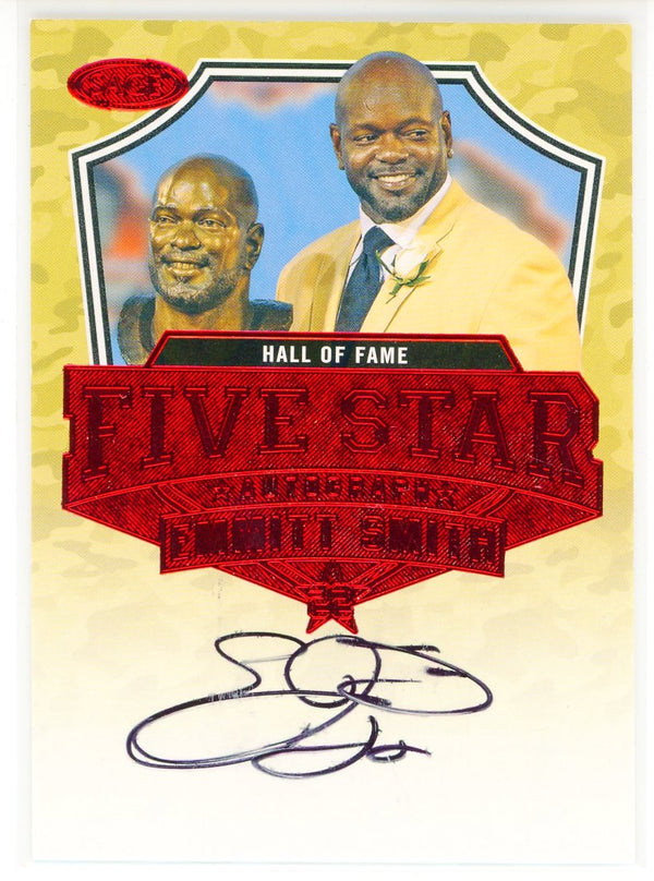 Emmitt Smith Autographed Sage Five Star Hall of Fame Card #FSA-5