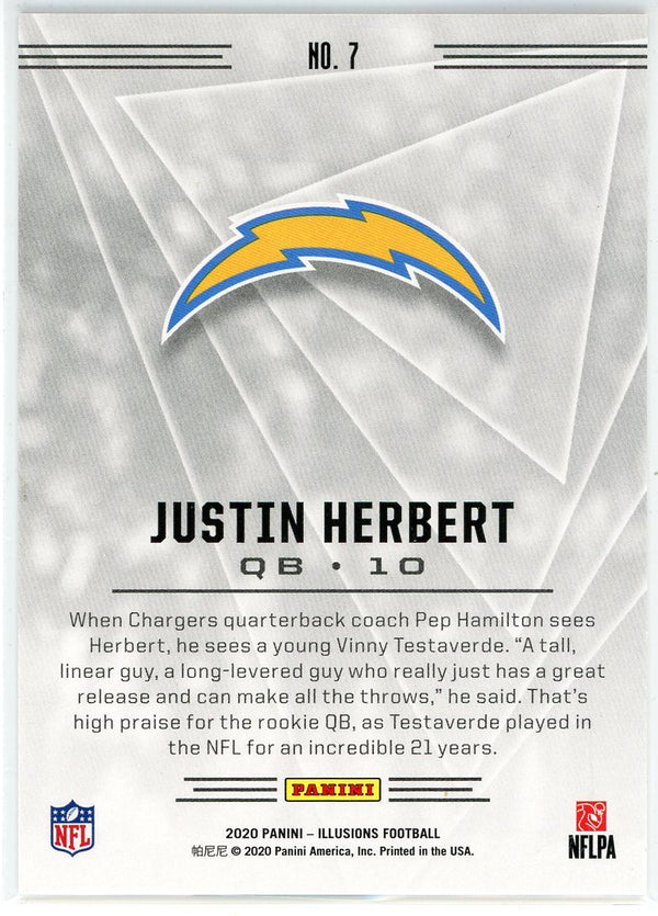 Justin Herbert 2020 Panini Illusions Rookie Card #7