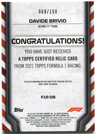 Davide Brivio Alpine F1 Team Topps Relic Card 069/150