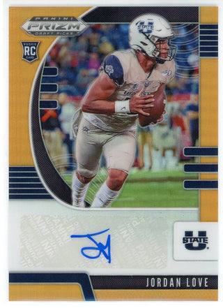 Jordan Love Autographed 2020 Panini Prizm Draft Picks Orange Prizm Rookie Card #148