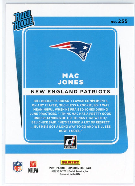 Mac Jones New England Patriots Autographed 2021 Donruss