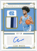 Coby White Autographed 2021 Panini National Treasures Collegiate Material Signatures Card