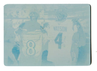 Lamar Jackson/Deshaun Watson 2020 Panini Luminance Yellow Printing Plate 1/1 Card