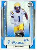 Ja'Marr Chase Autographed 2021 Leaf Metal Drafts Rookie Card #BA-JMC