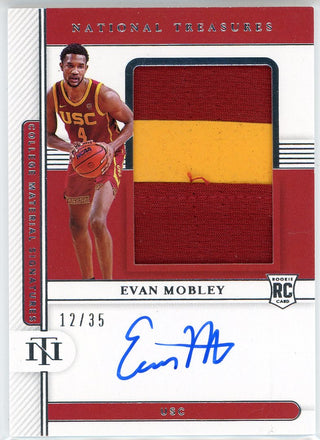 Evan Mobley Autographed 2021 Panini National Treasures Collegiate Rookie Patch Card