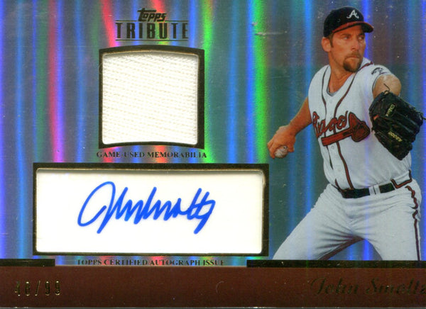 John Smoltz Autographed Topps Tribute Jersey Card #48/99